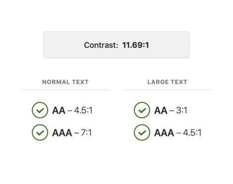 A table that displays accessibility WCAG scores.